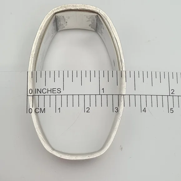 Wallace Oval Hammered Napkin Ring Sterling Silver Mono 180-5 Monogrammed "CWS" - Picture 9 of 10